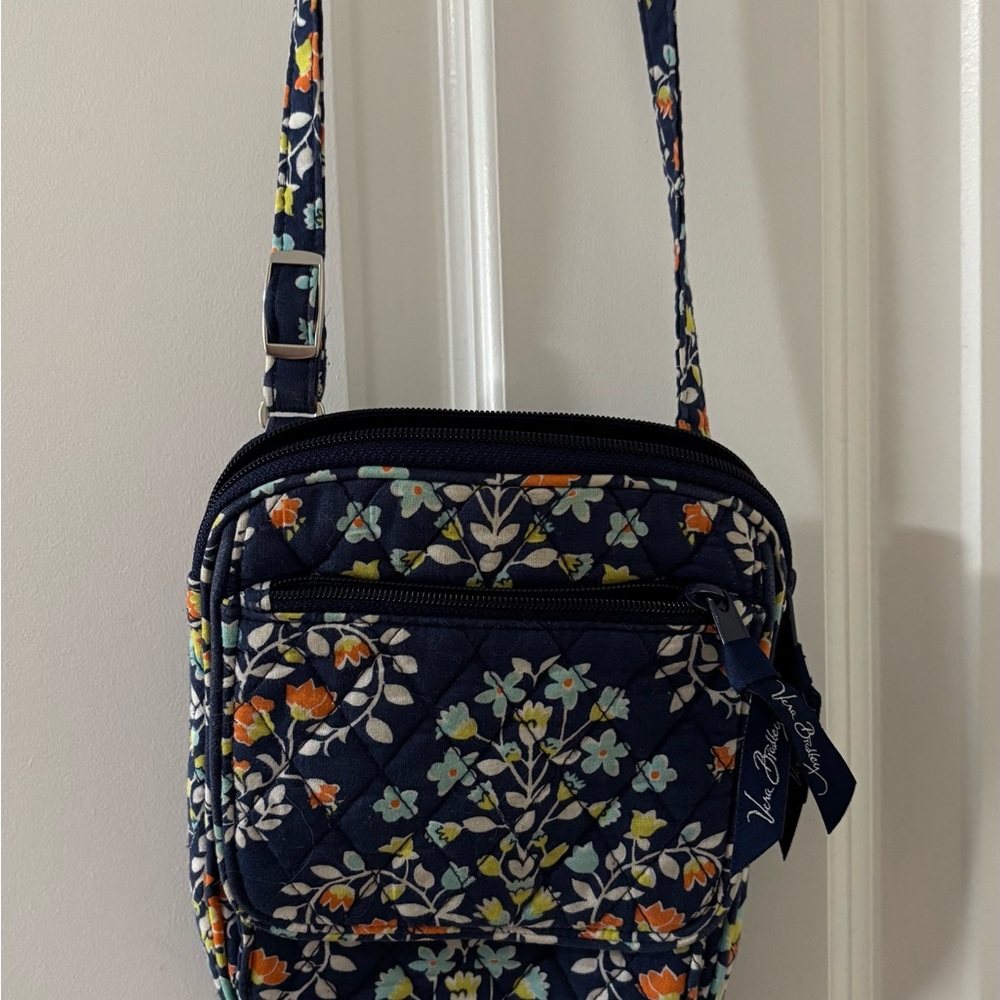 Vera Bradley Quilted Mini Hipster Crossbody – Navy Floral